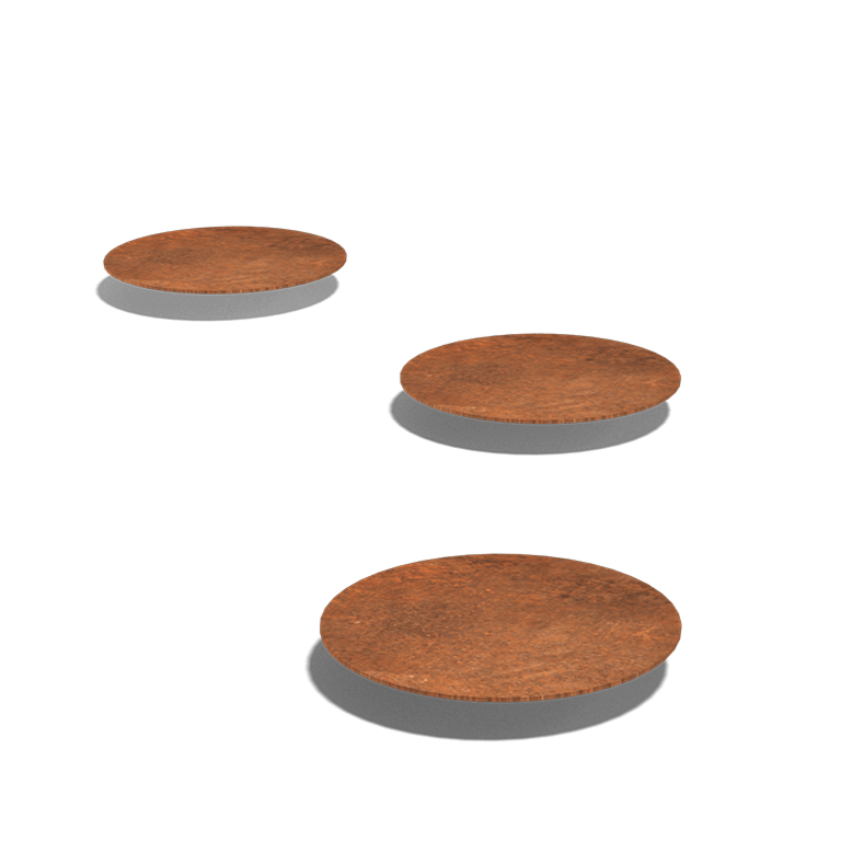 Corten acél lépőkő Kerek 25