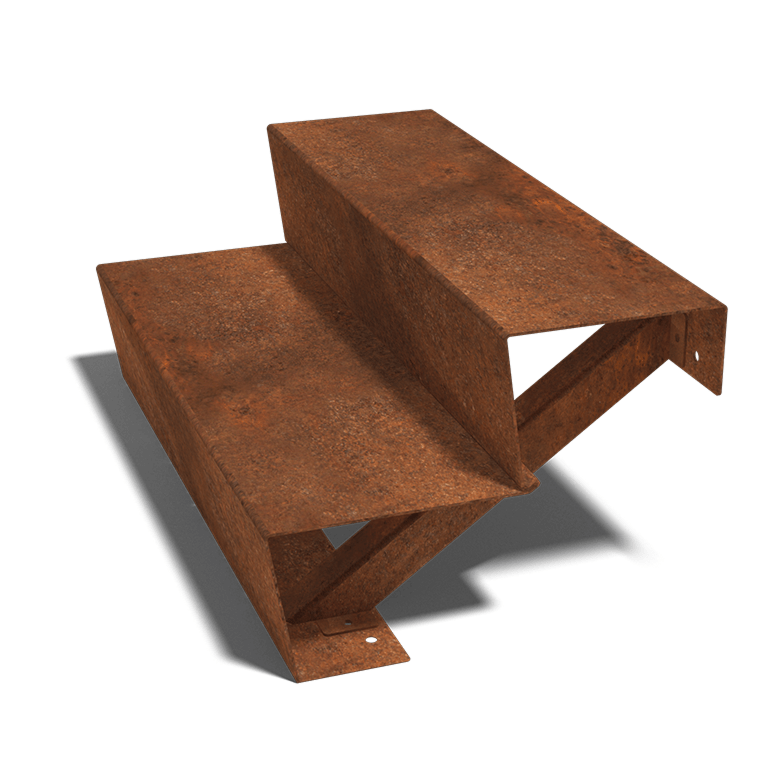 Corten acél lépcső New York 2 lépcsőfok (szélesség 80 cm)