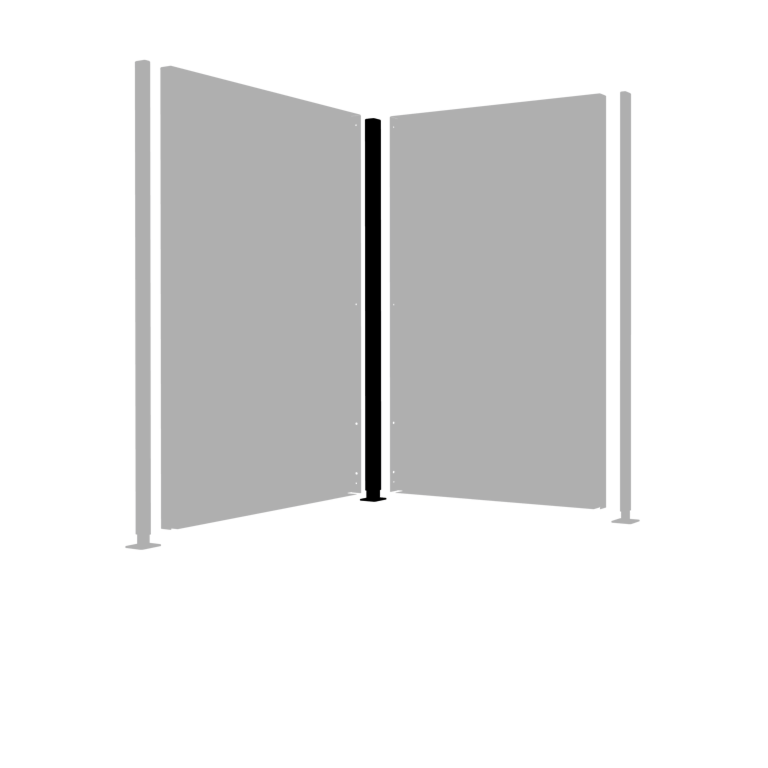 Porszórt acél állvány lapos alap 190 x 6 x 6 cm-es sarok