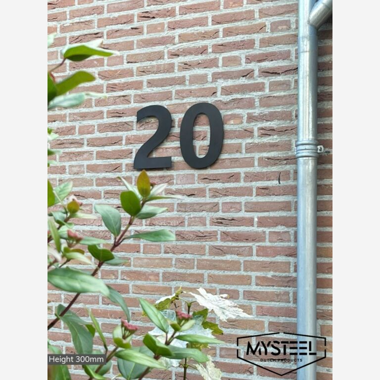 Rozsdamentes acél házszám fekete 4 - 30 cm