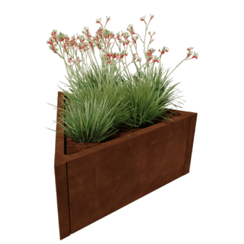 Corten acél virágláda Alaska egyenlő oldalú 80 cm