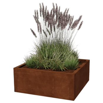 Corten acél hegesztett virágláda Montana 100 x 100 x 40 cm