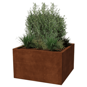 Corten acél hegesztett virágláda Montana 100 x 100 x 60 cm