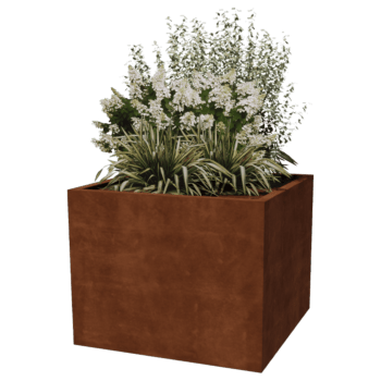 Corten acél hegesztett virágláda Montana 100 x 100 x 80 cm