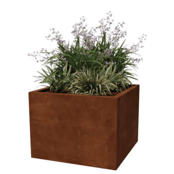 Corten acél hegesztett virágláda Montana 80 x 80 x 60 cm