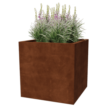 Corten acél hegesztett virágláda Montana 80 x 80 x 80 cm
