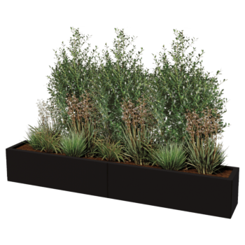 Acél virágláda XXL - Téglalap - 200 x 30 x 80 cm - RAL9010 matt (fehér) - Fenéklemez nélkül