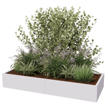 Acél virágláda XXL - Téglalap - 200 x 80 x 40 cm - Más RAL szín - Fenéklemezzel