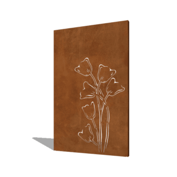 Corten acél panel tulipán aszimmetrikus 120 x 6 x 190 cm
