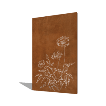 Corten acél panel búzavirág 120 x 6 x 190 cm
