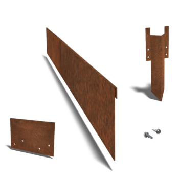 Corten acél szegély zúzott 13 cm-es teljes készlet 24 méterenként