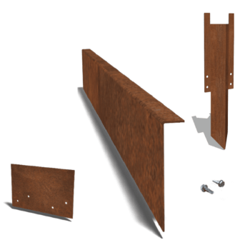 Corten acél szegély vastag 22 cm-es teljes készlet 15 méterenként