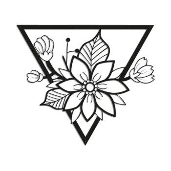 Acél fali dekoráció - Virág 1.0 Large - 79,9 x 91,1 cm