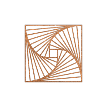 Corten acél fali dekoráció Geometriai formák 3.0