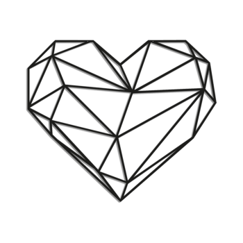 Acél fali dekoráció - Szív Large - 80,1 x 93,4 cm