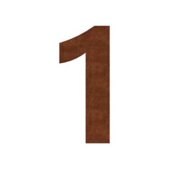 Corten acél házszám 1 - 15 cm