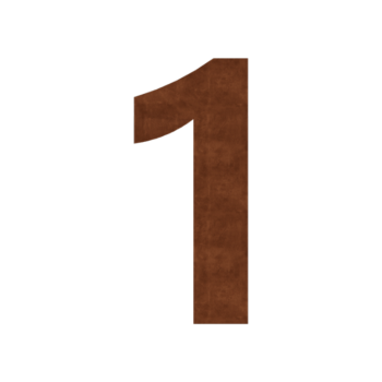 Corten acél házszám 1 - 30 cm