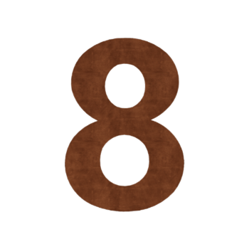 Corten acél házszám 8 - 50 cm