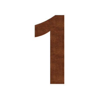 Házszám corten acél (födém) 0 - 15 cm 1 - 15 cm