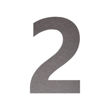 Rozsdamentes acél házszám 2 - 32,7 x 50 cm - Szálcsiszolt