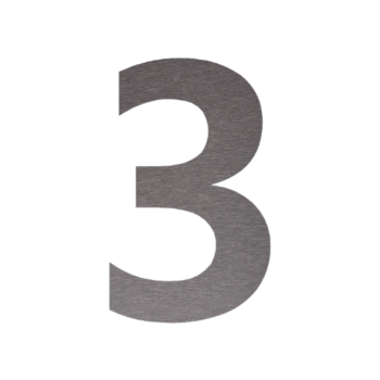 Rozsdamentes acél házszám 3 - 30,4 x 50 cm - Szálcsiszolt