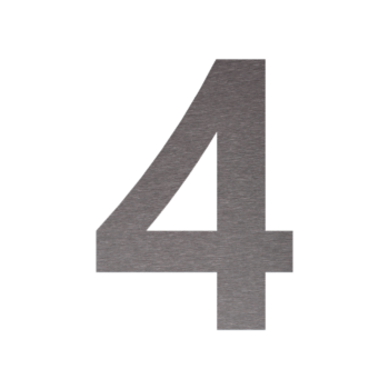 Rozsdamentes acél házszám 4 - 38,9 x 50 cm - Szálcsiszolt
