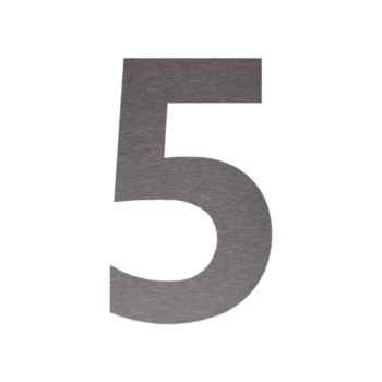 Rozsdamentes acél házszám 5 - 30,5 x 50 cm - Szálcsiszolt