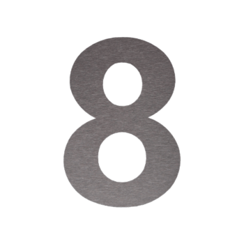 Rozsdamentes acél házszám 8 - 34,2 x 50 cm - Szálcsiszolt