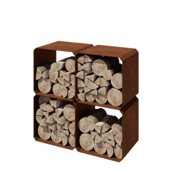 Corten acél fatároló - Colorado 4 darab - 40 x 40 x 40 cm