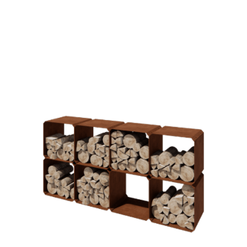 Corten acél fatároló - Colorado 8 darab - 40 x 40 x 40 cm