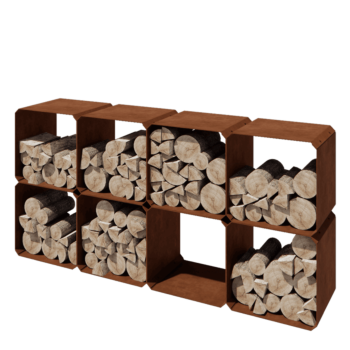 Corten acél fatároló - Colorado 8 darab - 40 x 40 x 40 cm
