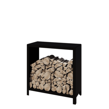 Acél fatároló - Indiana - 100 x 40 x 100 cm - RAL9005 matt (fekete)