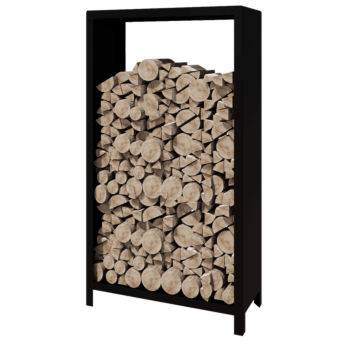 Acél fatároló - Indiana - 100 x 40 x 180 cm - RAL9005 matt (fekete)