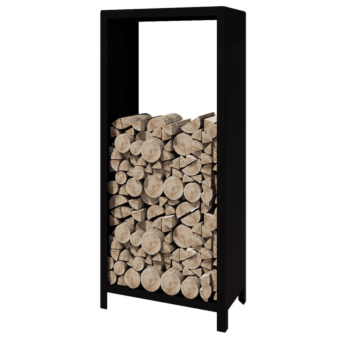 Acél fatároló - Indiana - 80 x 40 x 180 cm - RAL9005 matt (fekete)