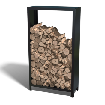 Acél fatároló - Indiana - 100 x 40 x 180 cm - RAL9005 matt (fekete)