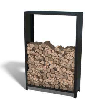 Acél fatároló - Indiana - 120 x 40 x 180 cm - RAL9005 matt (fekete)