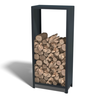 Acél fatároló - Indiana - 80 x 40 x 180 cm - RAL9005 matt (fekete)