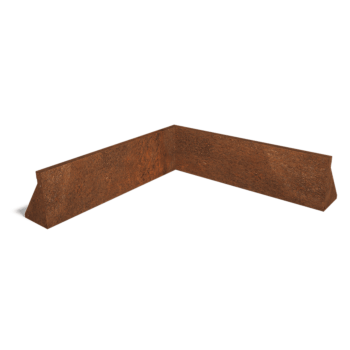 Corten acél támfal belső sarok 100 x 100 cm (magasság 30 cm)