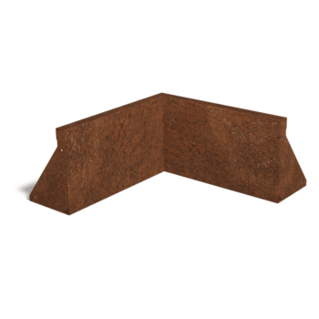 Corten acél támfal belső sarok 50 x 50 cm (magasság 30 cm)