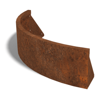 Corten acél támfal külső kanyar 100 x 100 cm (magasság 30 cm)