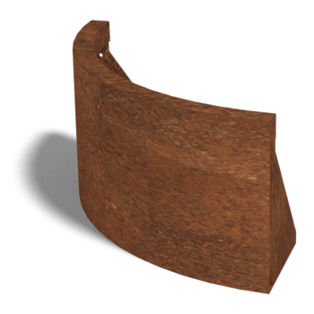 Corten acél támfal külső kanyar 50 x 50 cm (magasság 30 cm)