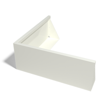 Acél támfal - Külső sarok - 100 x 100 x 40 cm - RAL9010 matt (fehér)