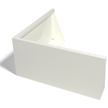 Acél támfal - Külső sarok - 100 x 100 x 50 cm - RAL9010 matt (fehér)