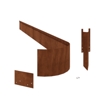 Corten acél ágyásszegély - Zúzott FLEX - Magasság 23 cm - Teljes készlet 15 méter