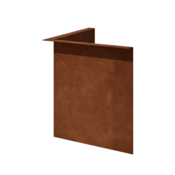 Corten acél ágyásszegély - Rögzített - Belső sarok - Magasság 34 cm
