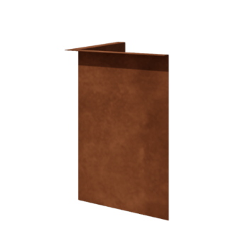 Corten acél ágyásszegély - Rögzített - Belső sarok - Magasság 45 cm