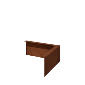 Corten acél ágyásszegély - Rögzített - Külső sarok - Magasság 12 cm