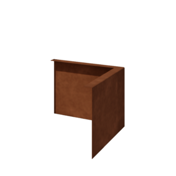 Corten acél szegély vastag 22 cm külső sarok
