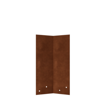 Corten acél összekötőlemez - 45° - Szegély magassága 34 / 37,5 cm