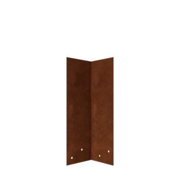 Corten acél összekötőlemez - 90° - Szegély magassága 34 / 37,5 cm